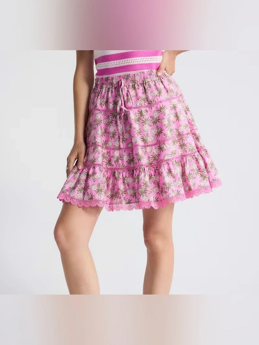 Free Assembly Women’s Plus Tiered Cotton Mini Skirt
